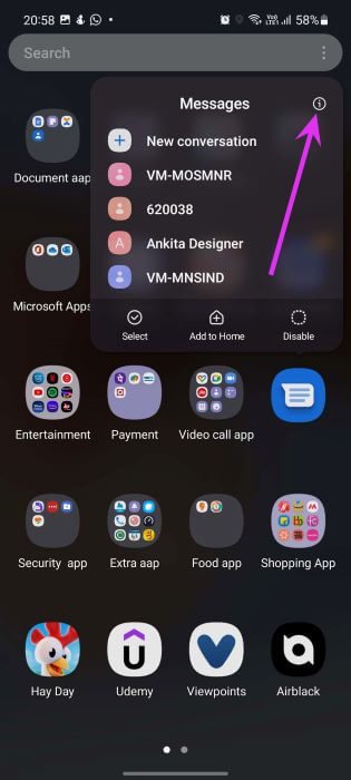 open-messages-info-menu أفضل 10 طرق لإصلاح عدم عمل تطبيق رسائل Android
