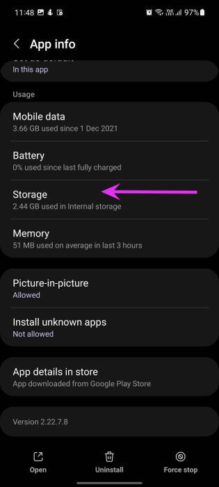 open-storage-menu-fix-whatsapp-not-sending-videos أفضل 8 طرق لإصلاح عدم إرسال WhatsApp لمقاطع فيديو على iPhone و Android