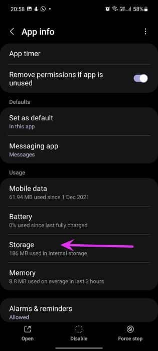open-storage-menu أفضل 10 طرق لإصلاح عدم عمل تطبيق رسائل Android