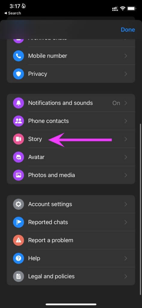 open-story-menu-Facebook-Messenger-Story-Not-Showing-473x1024-1 أهم 9 طرق لإصلاح عدم ظهور قصة Facebook Messenger على iPhone و Android