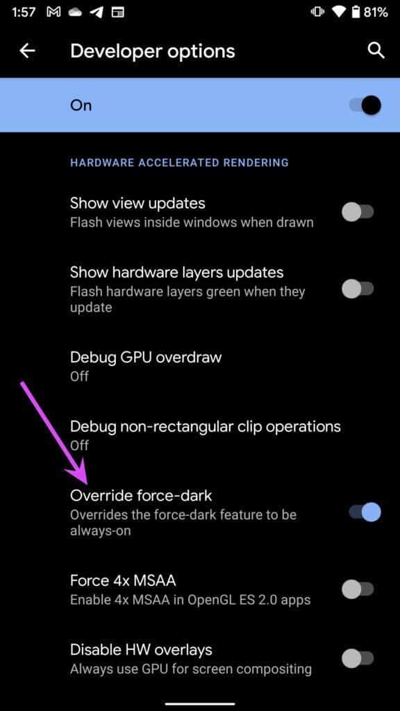 override-dark-theme-576x1024-1 كيفية تمكين الوضع المظلم على Snapchat على iPhone و Android