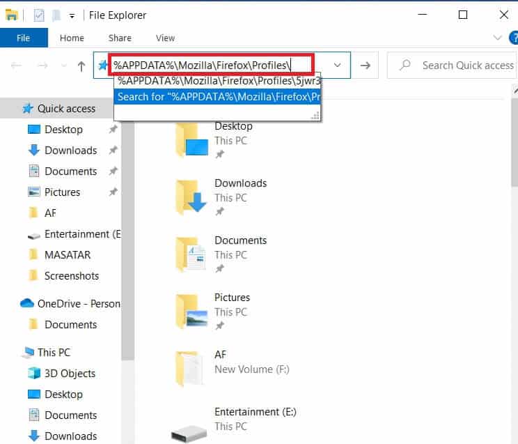 paste-the-following-path إصلاح Firefox قيد التشغيل بالفعل