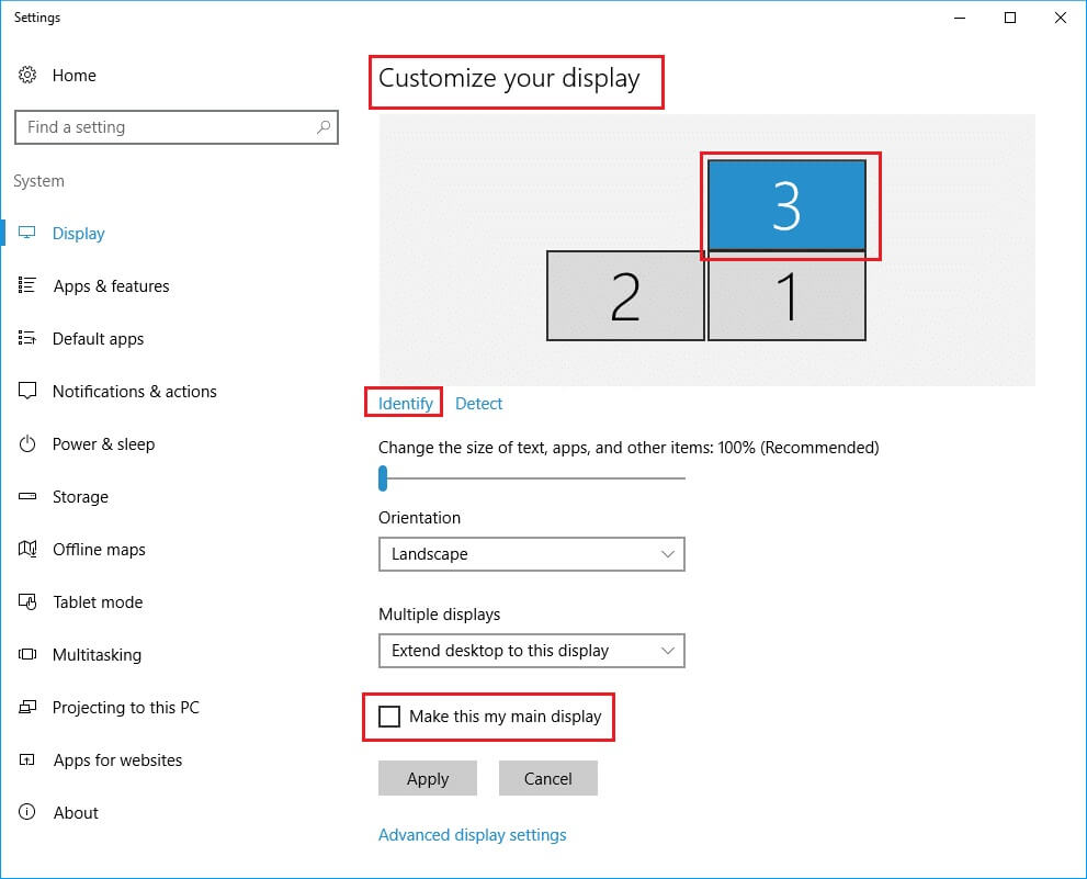 rearrange-multiple-display-Monitors-under-customize-your-desktop-section-in-display-system-settings-on-Windows-2 كيفية تكرار الشاشة على نظام التشغيل Windows 10