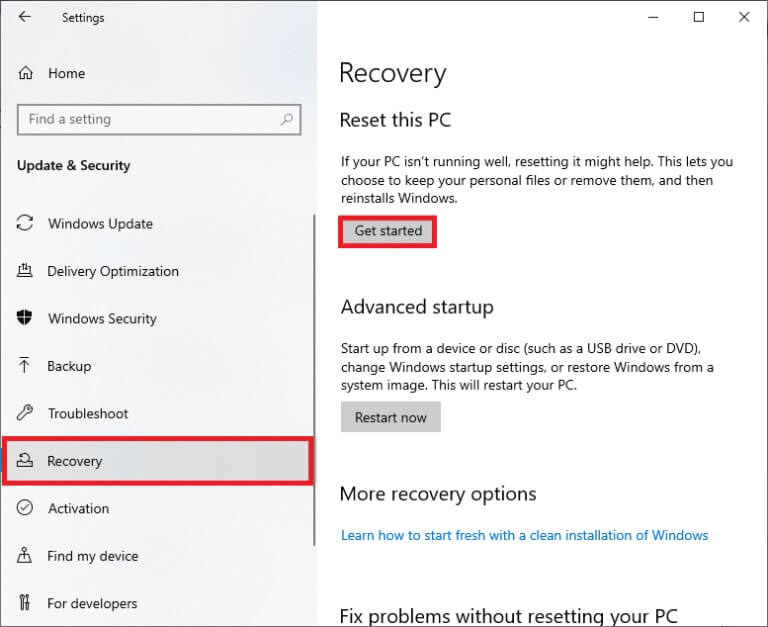 recovery-option-window-1-2-768x627-1 إصلاح خطأ 0x8007000d في تحديث Windows
