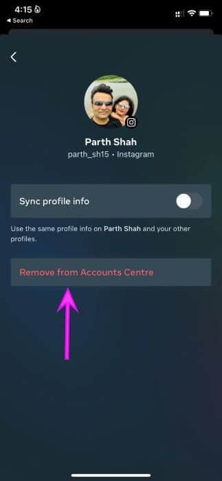 remove-instagram-accounts-Cant-Share-My-Facebook-Post-to-Instagram إصلاح عدم مشاركة منشورات Facebook على Instagram