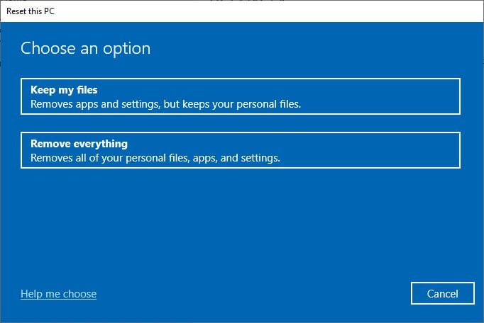 reset-this-pc-window-1-2 إصلاح خطأ 0x8007000d في تحديث Windows