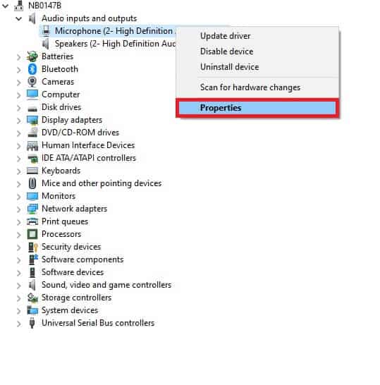 right-click-on-the-audio-driver-and-click-on-prope كيفية إصلاح مشكلة تأخر مشاركة شاشة Discord