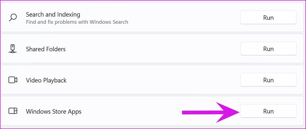 run-windows-store-apps-troubleshooter-fix-mail-app-not-working-on-windows-11 أهم 8 طرق لإصلاح عدم عمل البريد والتقويم على Windows 11