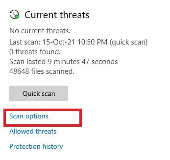 scan-options-highlighted-1-1 إصلاح خطأ 0x8007000d في تحديث Windows
