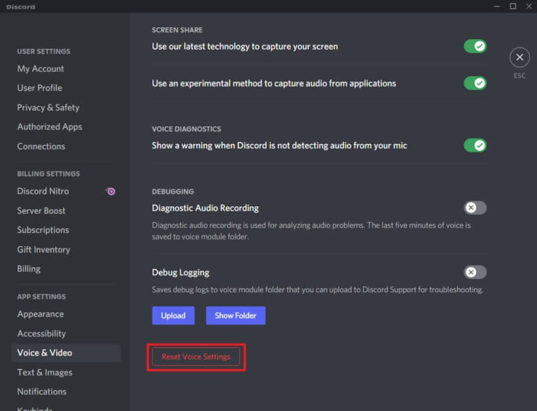 scroll-down-the-main-screen-and-click-on-reset-voi-768x588-1 كيفية إصلاح مشكلة تأخر مشاركة شاشة Discord