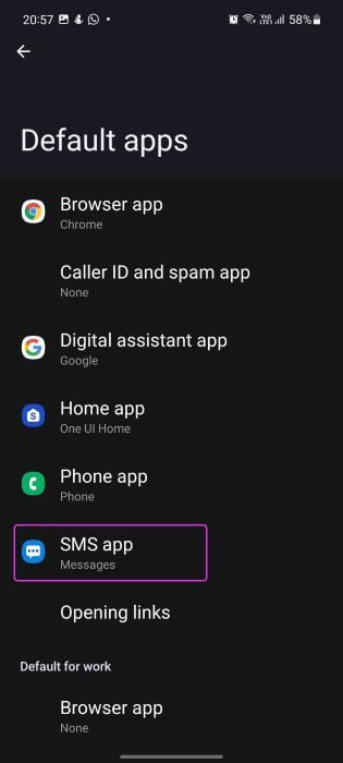 select-SMS-app أفضل 10 طرق لإصلاح عدم عمل تطبيق رسائل Android