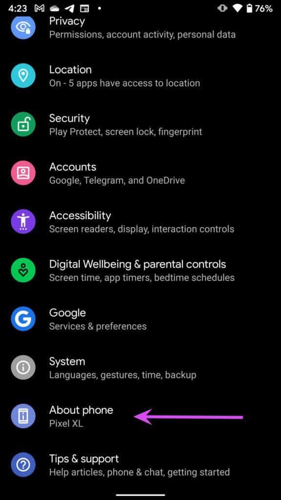 select-about-phone-576x1024-1 كيفية تمكين الوضع المظلم على Snapchat على iPhone و Android