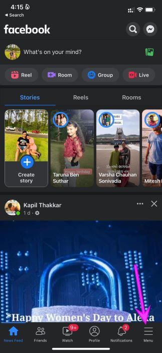 select-facebook-menu-Cant-Share-My-Facebook-Post-to-Instagram إصلاح عدم مشاركة منشورات Facebook على Instagram