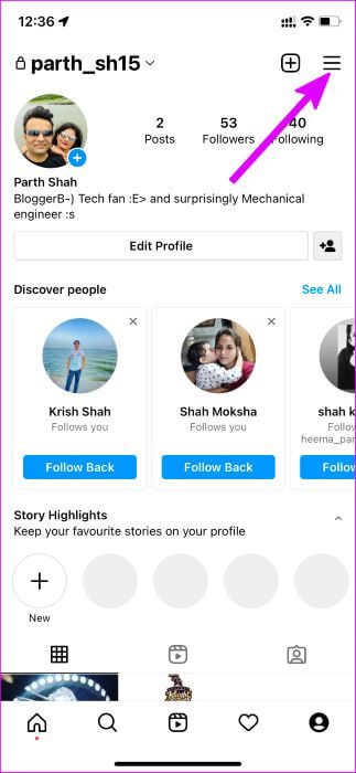 select-hamburger-menu-fix-instagram-add-yours-sticker-not-working-1 أفضل 7 طرق لإصلاح عدم عمل إضافة ملصق Instagram