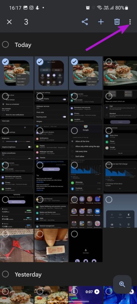 select-photos-in-google-photos-461x1024-1 أفضل 3 طرق لإخفاء الصور ومقاطع الفيديو على هواتف Samsung Galaxy