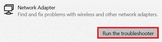 select-run-the-troubleshooter-and-the-network-ada-1 إصلاح خطأ تغيير شبكة Microsoft Edge في Windows 10