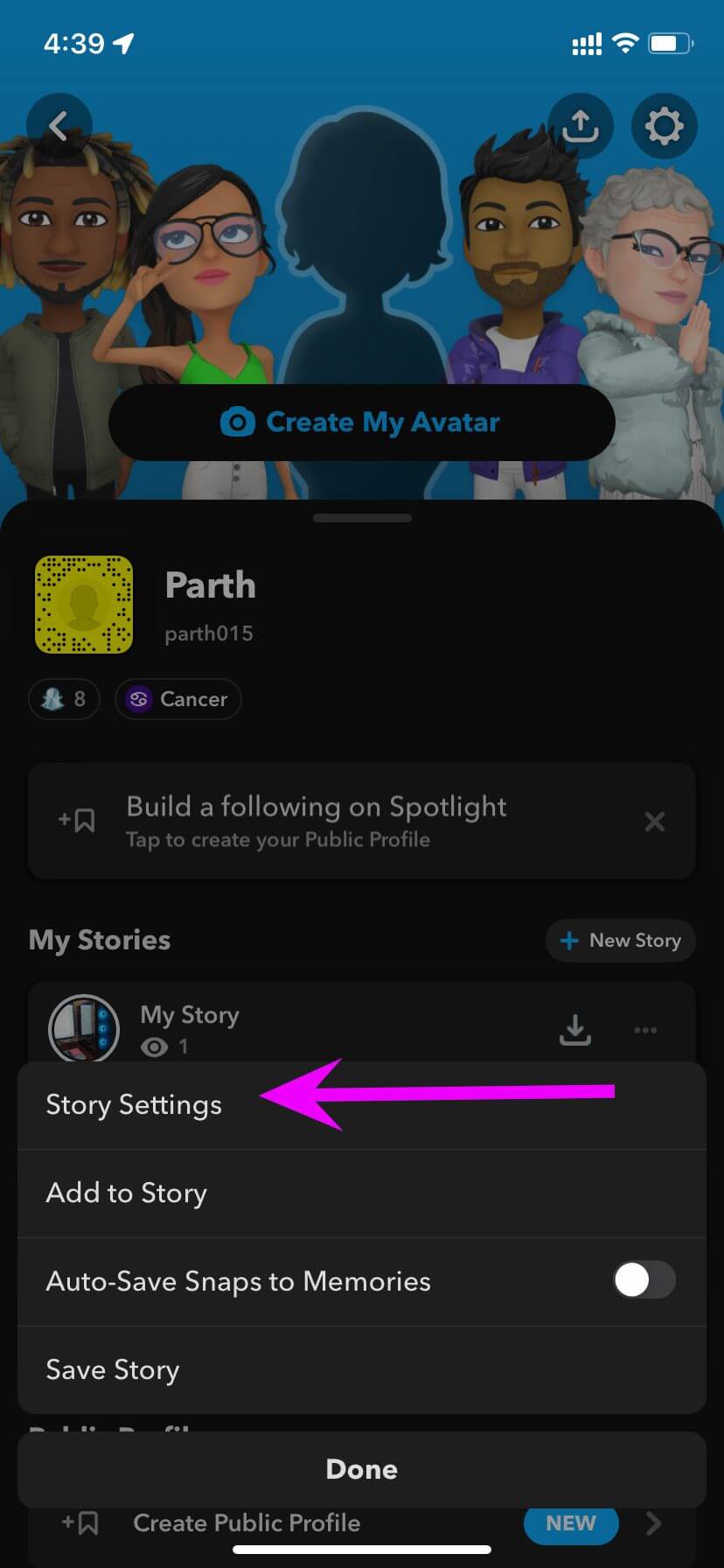 select-story-settings-hide-story-from-someone-on-snapchat-1 كيفية إخفاء قصتك عن شخص ما على Snapchat