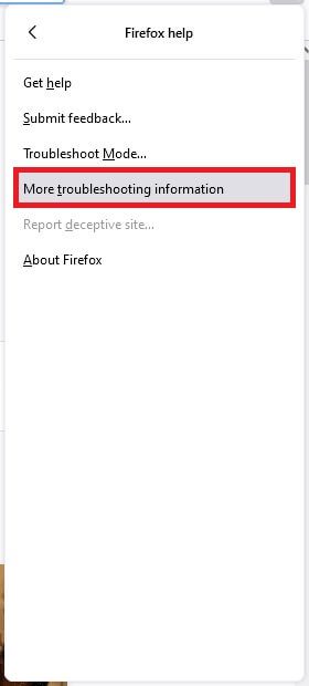 select-the-more-troubleshooting-information-option-2 إصلاح عدم استجابة Firefox
