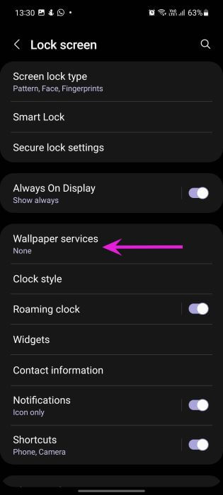 select-wallpaper-services-fix-fingerprint-scanner-not-working-on-galaxy-phones أفضل 8 طرق لإصلاح عدم عمل الماسح الضوئي لبصمات الأصابع على هواتف Samsung Galaxy