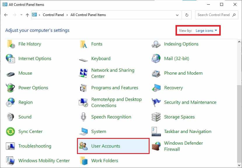 set-view-by-option-to-large-icons-and-click-on-use كيفية تغيير Chrome كمتصفح افتراضي