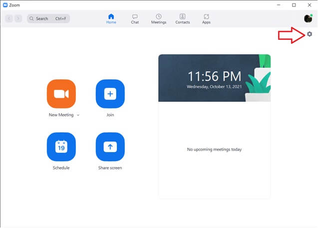 setting-icon-under-account-picture كيفية تعتيم الخلفية في Zoom