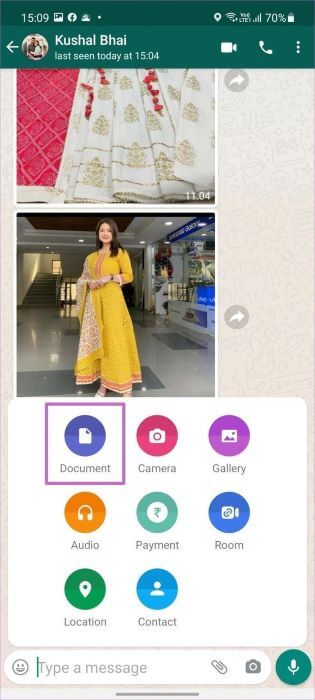 share-document أفضل 8 طرق لإصلاح عدم إرسال WhatsApp لمقاطع فيديو على iPhone و Android