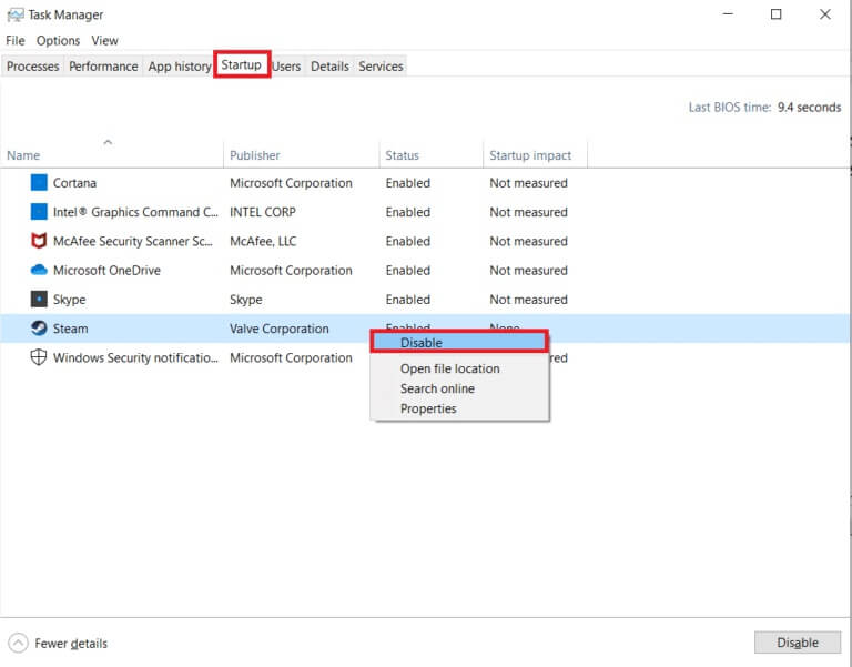 switch-to-the-startup-tab-right-click-on-the-unne-768x601-1 كيفية إصلاح مشكلة تأخر مشاركة شاشة Discord
