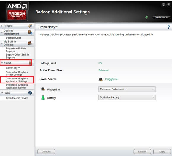 switchable-application-graphics-settings-option-un إصلاح خطأ مستوى 10.0 لميزة DX11
