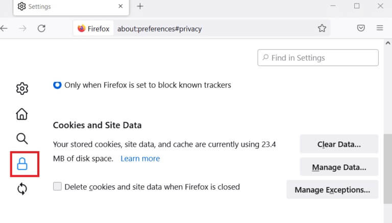 tap-on-the-privacyandsecurity-option-768x438-1 إصلاح Firefox قيد التشغيل بالفعل