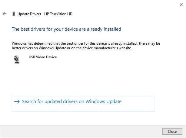 the-best-drivers-for-your-device-are-already-insta إصلاح الخطأ 0xC00D36D5 لا توجد كاميرات مرفقة في Windows 10