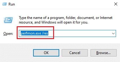 type-perfmon-exe-res-and-hit-enter إصلاح الاختناق الحراري للكمبيوتر المحمول