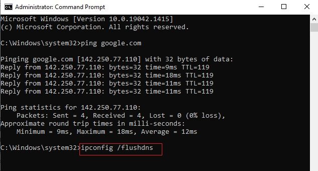 type-the-above-listed-commands كيفية استكشاف مشكلات اتصال الشبكة وإصلاحها على Windows 10