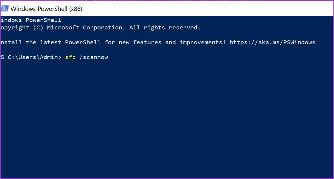 use-windows-powershell أفضل 7 طرق لإصلاح رسالة الخطأ "نحتاج إلى إصلاح حسابك" على Windows 11