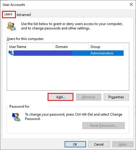 user-accounts-window-will-appear-under-users-tab كيفية تغيير Chrome كمتصفح افتراضي