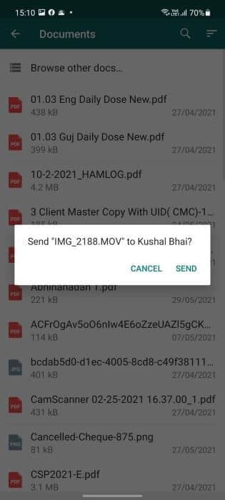 video-sent-on-whatsapp أفضل 8 طرق لإصلاح عدم إرسال WhatsApp لمقاطع فيديو على iPhone و Android