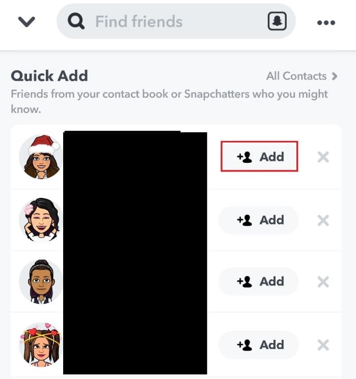 you-can-find-people-in-your-mobile-contact-on-snap كيفية المتابعة على Snapchat