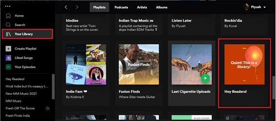 your-library-window كيفية تغيير صورة قائمة تشغيل Spotify
