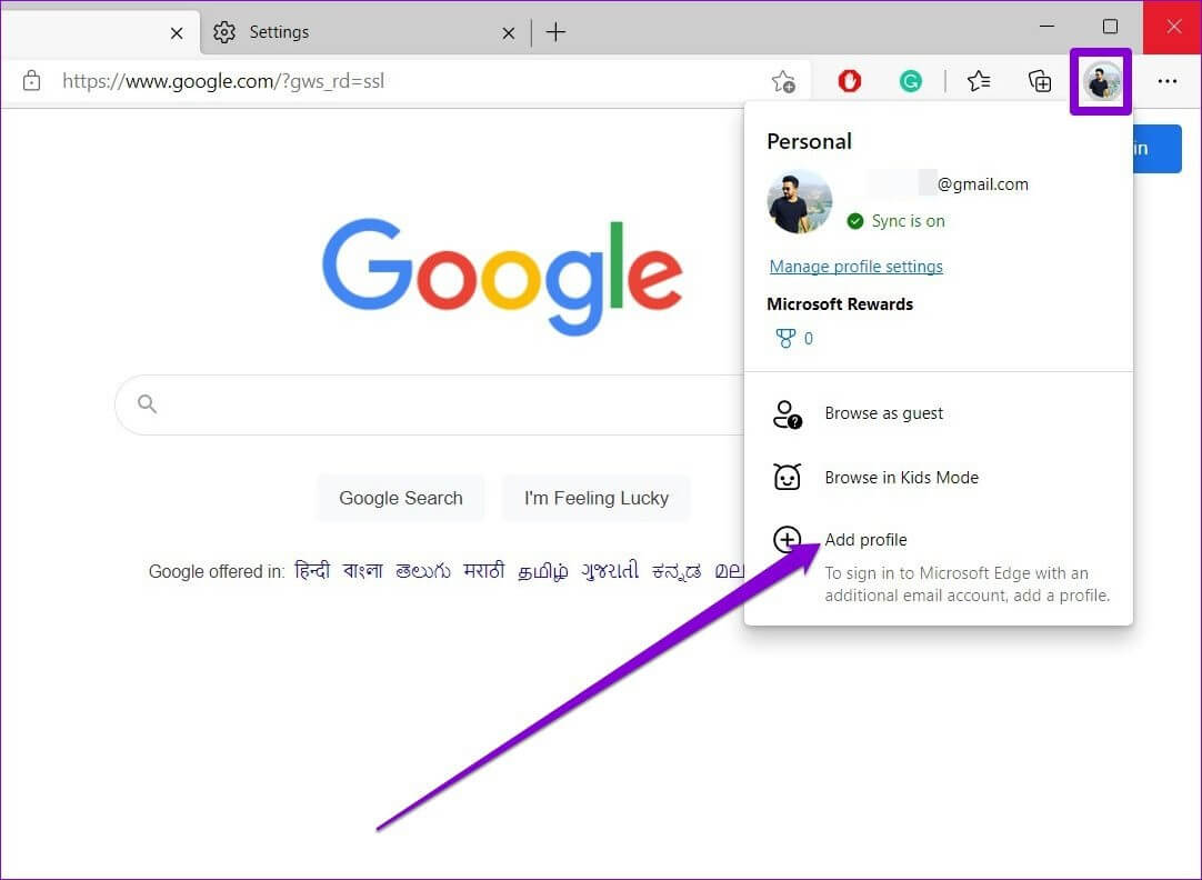 Add-Profile-in-Edge-1 أفضل 6 طرق لإصلاح استمرار Edge في تسجيل خروجي من مواقع الويب