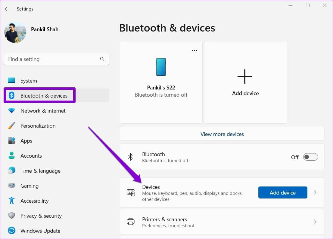 Bluetooth-and-Devices-on-Windows-11-1106x796 أفضل 6 طرق لإصلاح تعذر إزالة جهاز Bluetooth على Windows 11