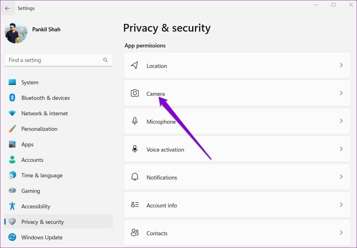 Camera-Permissions-on-Windows-11 كيفية تمكين وتعطيل وإدارة أذونات التطبيق على Windows 11