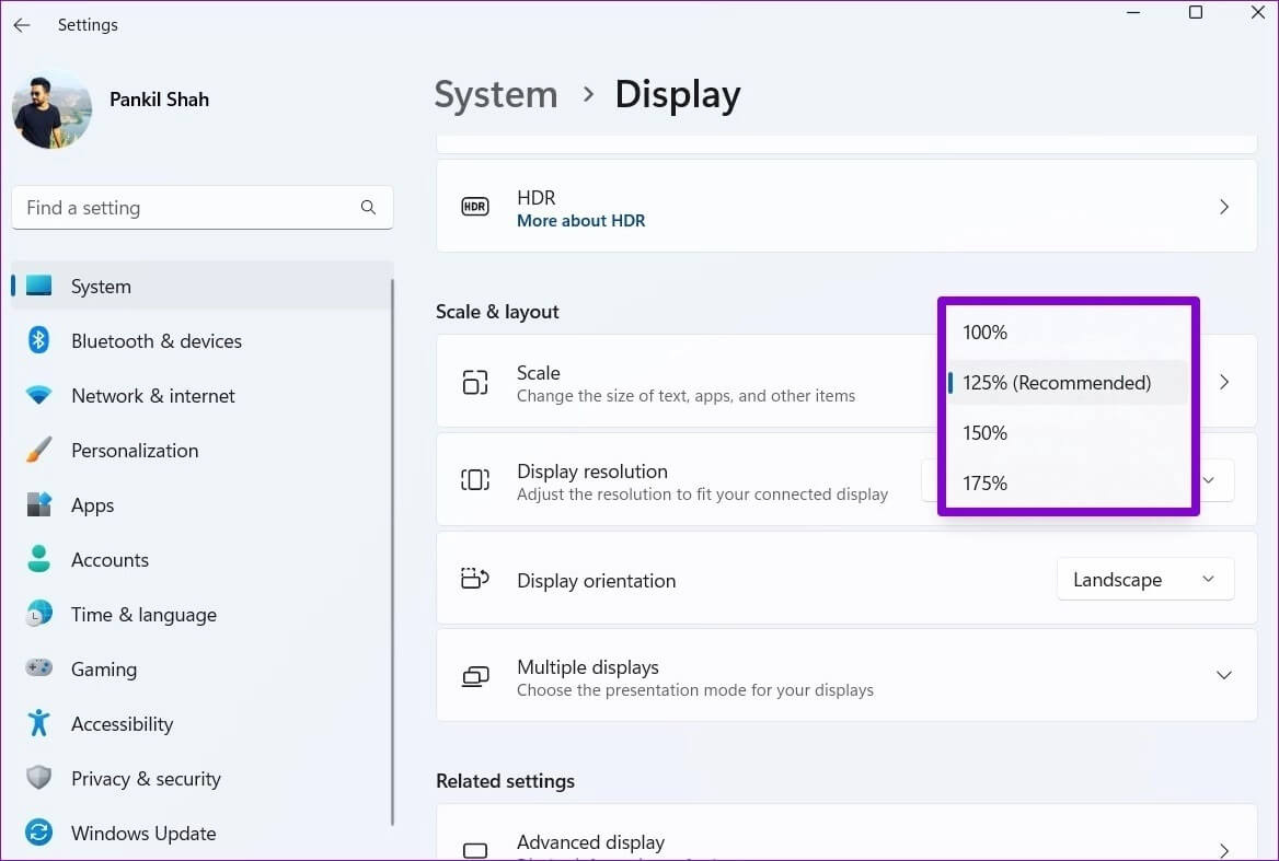 Change-Display-Scale-on-Windows-11-1168x787 أفضل 6 طرق لإصلاح مشكلة الشاشة الضبابية على Windows 11