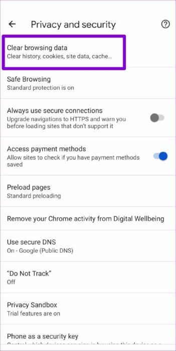 Clear-Browsing-Data-in-Chrome-Mobile-513x1024-1-351x700 أفضل 7 طرق لإصلاح عدم تحميل Chrome للصفحات على Android و iPhone