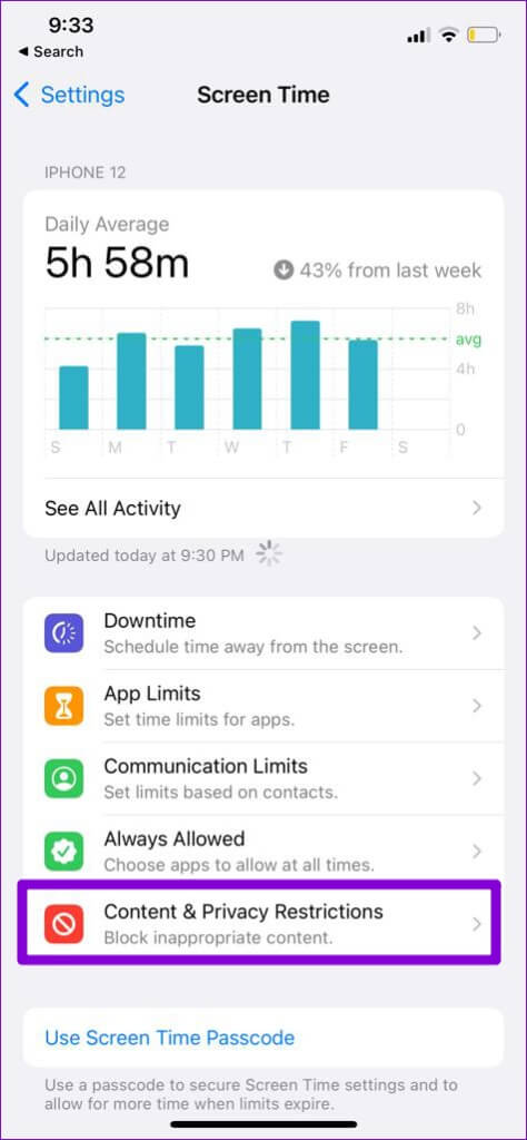 Content-and-Privacy-Restrictions-on-iPhone-474x1024-1-474x1024 أفضل 7 طرق لإصلاح عدم تحميل Chrome للصفحات على Android و iPhone
