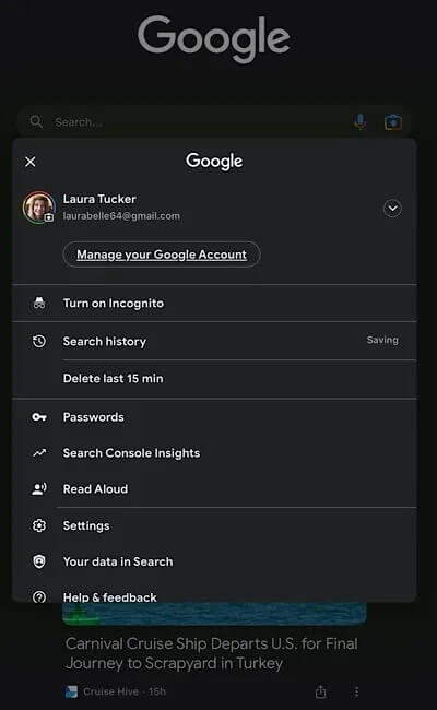 Delete-Google-Search-History-Android-15-Minutes حذف بيانات بحث Google التي تأتي إلى Android بسرعة