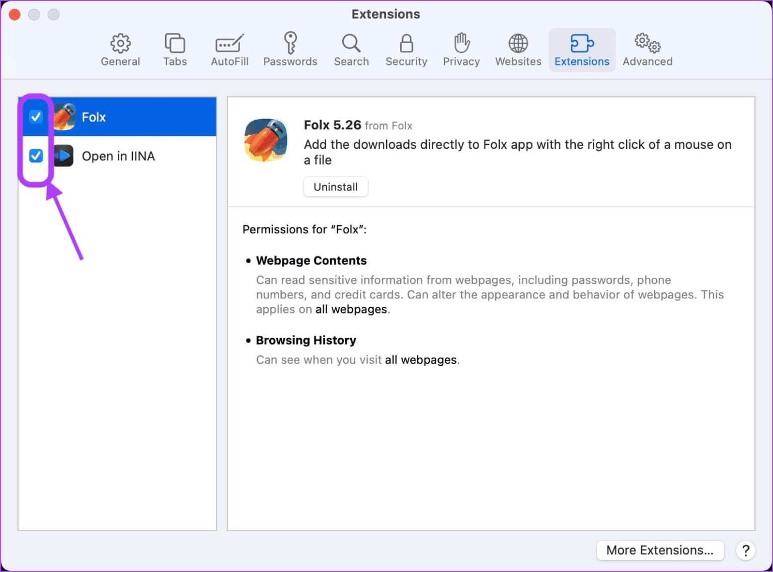 Disable-Safari-Extensions-3-1536x1137-1 أفضل 6 طرق لإصلاح استمرار تعطل Safari في Mac