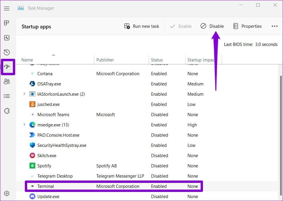 Disable-Startup-Apps-on-Windows-11-1 أفضل 5 طرق لإصلاح "خطأ في كتابة إعدادات الخادم الوكيل" على Windows 11