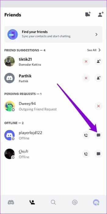 Discord-Friends-List-513x1024-1 كيفية إيقاف تشغيل إشعارات Discord على الهاتف المحمول والكمبيوتر الشخصي