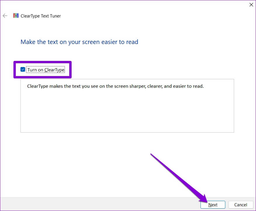 Enable-ClearType-on-Windows-11-876x724 أفضل 6 طرق لإصلاح مشكلة الشاشة الضبابية على Windows 11