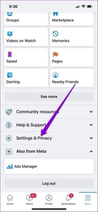 Facebook-Settings-Privacy-474x1024-1 إصلاح بطء Facebook على Android و iPhone