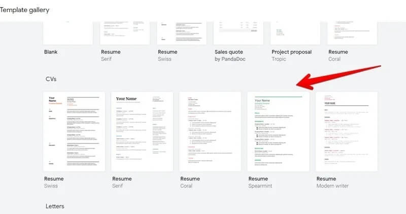 Google-Docs-Resume-Template-Gallery-Selection 11 قالب Google Docs للسيرة الذاتية يجب عليك التحقق منها